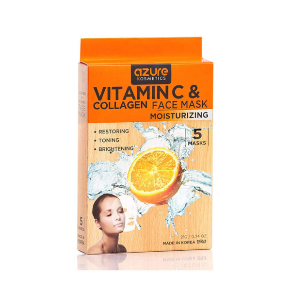 Azure Vitamin C & Collagen Moisturizing Facial Mask - 5 Pack 3.7 oz