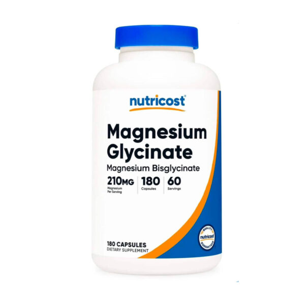 Nutricost Magnesium Glycinate Capsules (180 Capsules, 210 mg Magnesium Glycinate Per Serving) - Magnesium Glycinate