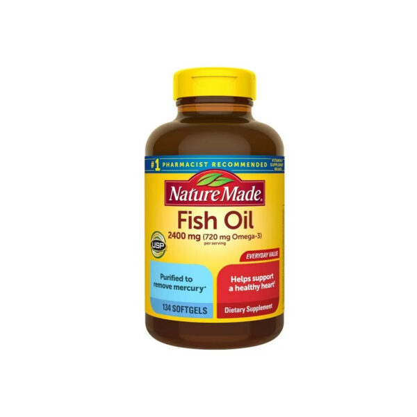 Nature Made Fish Oil 2400mg Per Serving Softgels, Omega 3 Fish Oil Supplements - 134 Soft  gels
