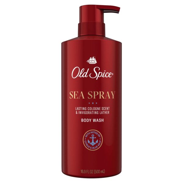 Old Spice Sea Spray Body Wash, Notes of Blue Kelp Scent, 16.9 fl oz