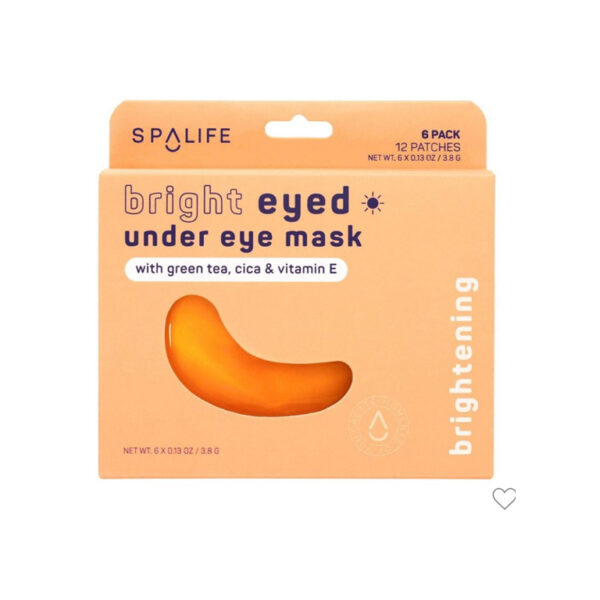 SpaLife Beauty Bright Eyed Undereye Masks – Hydrogel Eye Patches for Dark Circles, Puffiness, & Dullness with Vitamin E, Green Tea - 6 pack
