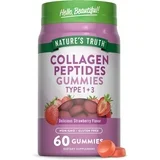 Collagen Gummies for Women – 60 Count – Type 1 and 3 – Strawberry Flavor – by Nature’s Truth