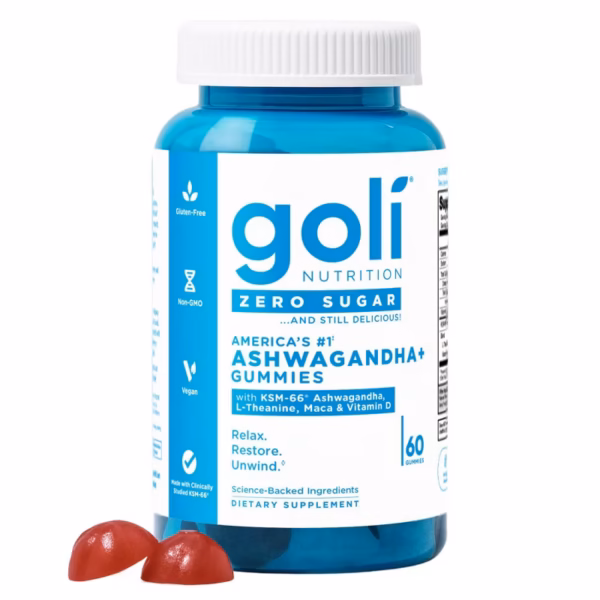 Goli Nutrition Ashwagandha Sugar Free Dietary Supplement Vegan Gummies - 60ct (Vegan)