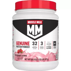 $$Muscle Milk Genuine Protein Powder, Strawberries ‘N Crème, 32g Protein, 1.93lb, 30.9oz