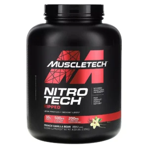 MuscleTech Nitro-Tech® Ripped, Lean Protein + Weight Loss, French Vanilla Bean, 4 lbs (1.81 kg)