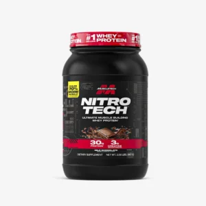 !!!MuscleTech NitroTech Whey Protein Powder – 2-in-1 power formula – 30g whey + 3g creatine – 1.5 Ibs (680g)