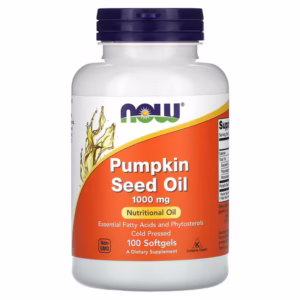 NOW Supplements, Pumpkin Seed Oil 1000 mg with Essential Fatty Acids and Phytosterols, Cold Pressed, 100 Softgels