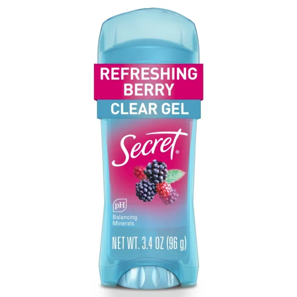Secret Fresh Antiperspirant Deodorant Clear Gel, Refreshing Berry, 3.4 oz