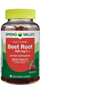 Spring Valley Beet Root Heart Health Dietary Supplement Gummies, Cherry, 500 mg, 60 Count