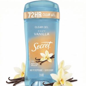 Secret Fresh Clear Gel Antiperspirant Deodorant for Women, Cozy Vanilla Scent, 2.6 oz