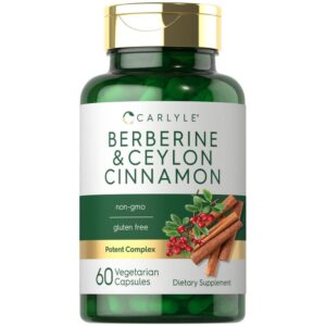 Carlyle Berberine with Ceylon Cinnamon 60 Capsules Vegetarian, Non-GMO, Gluten Free