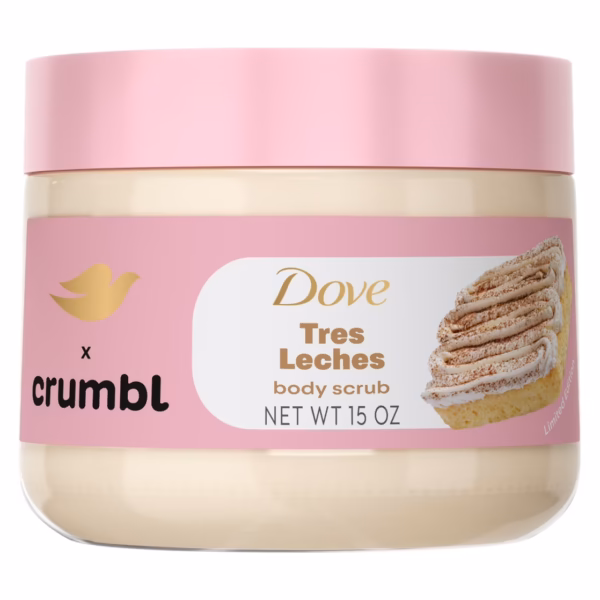 Dove Crumbl Limited Edition Body Scrub Tres Leches, 15 oz