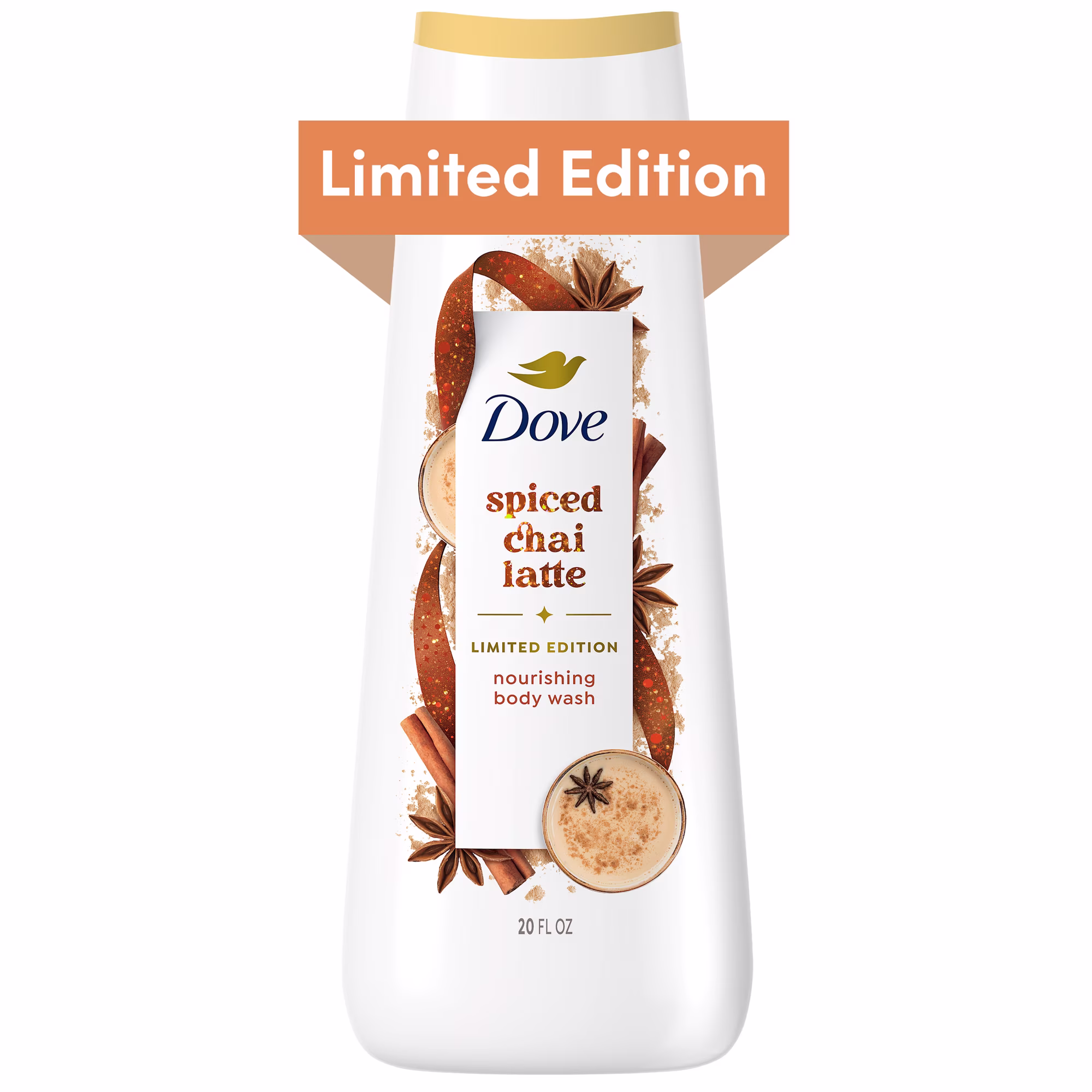 Dove Spiced Chai Latte Liquid Body Wash for Deep Nourishment Holiday Treats Limited Edition, 20 fl oz
