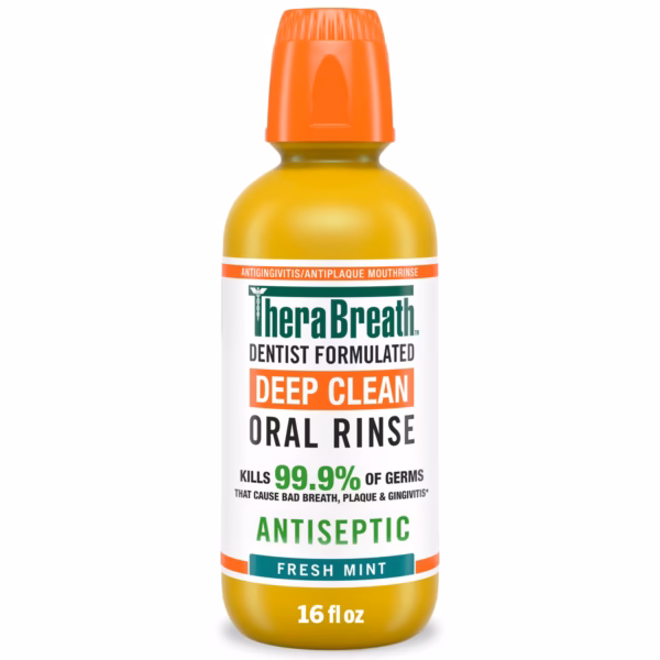TheraBreath Dry Mouth Oral Rinse, Tingling Mint, Dentist Formulated, 16 fl oz